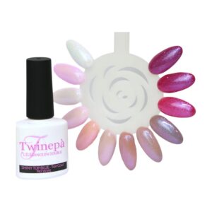 Twinepa Top Coat Glitter Blu 8ml, finish perlato con riflessi blu