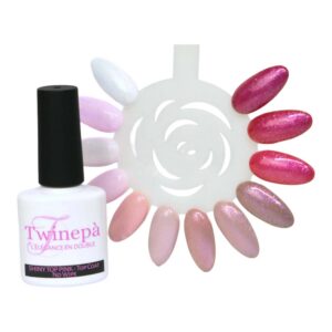 Twinepa Top Coat Glitter Rosa 8ml, finish perlato con riflessi rosa